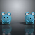 Cute Blue Mouse Game Movie Characters With Big Ears Pink Cheeks And White Whiskers