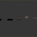 Rusty Long Handled Garden Tools Including Shovels Forks And Rakes Arranged On Dark Background