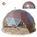 Premium Wooden Geodesic Garden Dome Shelter With Transparent Glass Panels For Backyard Horticulture Leisure