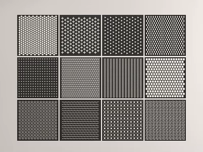 Modern Ceiling Design with Various Grid Patterns and Decorative Panel Styles 3d model
