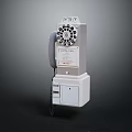 Vintage Rotary Dial Telephone Featuring Wall Mounted Design Classic Handset And Old Fashioned Dial
