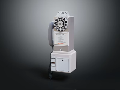 Vintage Rotary Dial Telephone Featuring Wall Mounted Design Classic Handset And Old Fashioned Dial 3d model