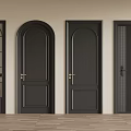Black Hinged Doors In Various Designs Arched Glass Panel And Fluted Styles