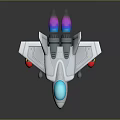 White Toy Airplane With Blue Cockpit Colorful Jet Nozzles And Red Components