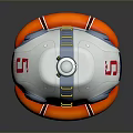 White Dome Rescue Device With Orange Lifebuoy Number 5 And Circular Components