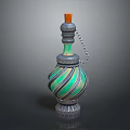 Innovative Medical Device With Green Black Swirl Pattern Orange Top Chain And Stable Base