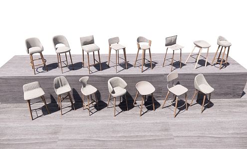 Nordic Bar Chair 3d model