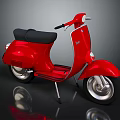 Red Classic Scooter with Black Seat and Silver Accents in Retro Design