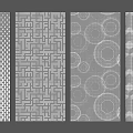 Four Abstract Geometric Textured Background Patterns in Modern Gray Tones 3d model