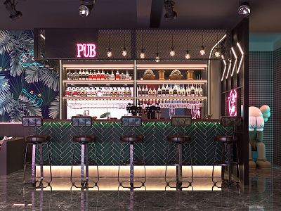 INDUSTRIAL LOFT BAR 3d model