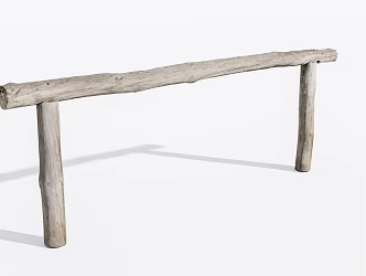 Modern Railing Wood Railing 3d model