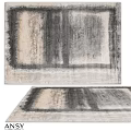 Square Rug with Abstract Black Gray Patterns for Modern Living Room Decor
