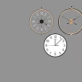 Three Modern Wall Clocks With Illuminated Circular Design And Traditional Numeric Face 3d model