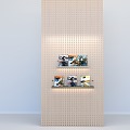 Jewelry Pendant Bookshelf Books and Magazines Storage Rack Punched Plate Decorative Panel 3d model