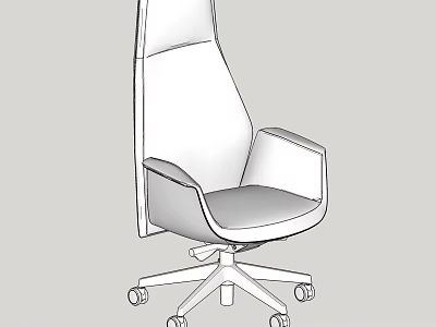 Sleek Modern Office Chair Design With High Back Armrests And Swivel Caster Base 3d model