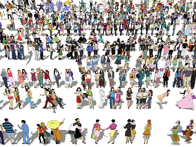 Modern multiplayer character combination 3d model