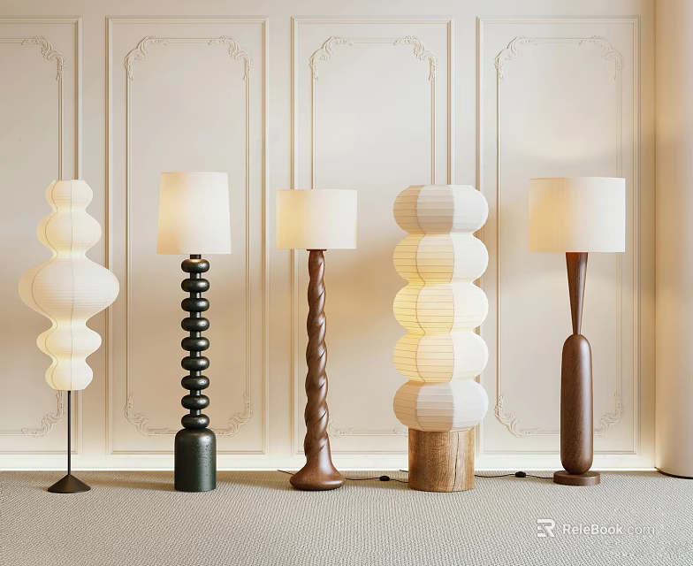 Elegant Modern Floor Lamps With Various Unique Designs For Home Interior Decoration 3d model 