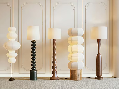 Elegant Modern Floor Lamps With Various Unique Designs For Home Interior Decoration 3d model