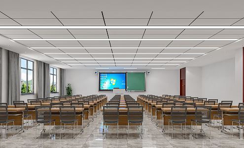 Modern Classroom Multimedia Classroom 3d model