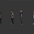 Group Of Men Holding Hands In Circle On Gray Background With Casual Clothing