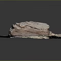 Natural Wood and Stone Formation with Rough Textured Surface on Square Base 3d model