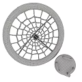 Outdoor Children Playground Equipment Including Net Swing Climbing Post And Wooden Seesaw