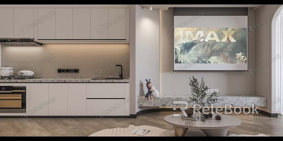 Modern Apartment Smart Apartment Minimalist Cream model