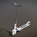 Modern Electric Scooter With White Frame Gray Handlebar And Red Brake Line