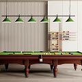 Modern billiard table snooker billiard table billiard table pool cue 3d model