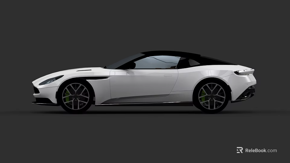White Sports Car Featuring Black Roof Sleek Aerodynamic Design And Black Wheels 3d model 