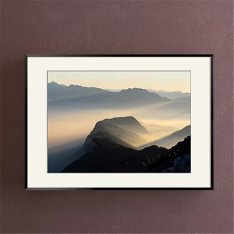 Modern Landscape Painting Simple Gray Study Jingshan Decorative Painting 3d model