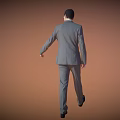 Business Man Wearing Formal Suit With Red Tie Standing In Gray Background