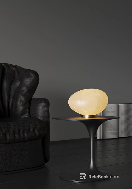 Modern Oval White Table Lamp With Gold Base For Living Room Home Decor 3d model 