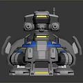 Sci Fi Mechanical Character Creature Design With Gray Blue Yellow Accents And Armor Plates