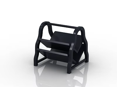 Black Three Tier Book Magazine Rack With Modern Design For Organizing Books Magazines 3d model