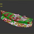 Green and White Cape Bay Model Boat Placed on Rock Base
