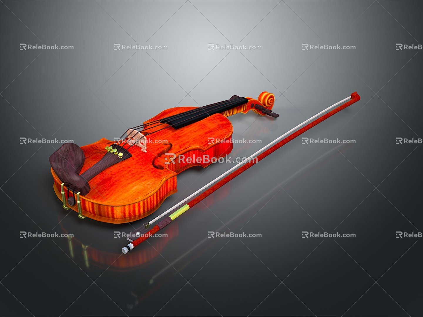 Modern Violin Cartoon Violin Animation Violin 3d model