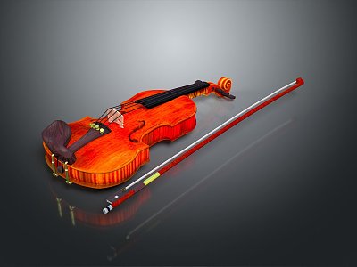 Modern Violin Cartoon Violin Animation Violin 3d model