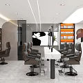 Modern Hair Salon Interior Design With Styling Chairs Mirrors Workstations And Shelves