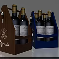 Elegant Legende Wine Bottles Arranged In Wooden And Blue Wine Storage Racks
