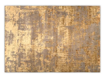 Square Rug with Gold and Gray Textured Pattern for Modern Home Decor 3d model