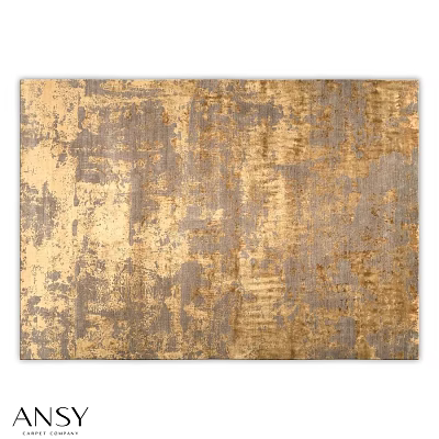 Square Rug with Gold and Gray Textured Pattern for Modern Home Decor 3d model