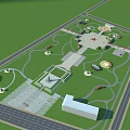 Park Landscape Design With Open Layout Green Spaces Walkways Central Plaza And Decorative Fountains