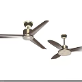 Two Modern Ceiling Chandeliers With Wooden Blades And Metal Base For Living Room