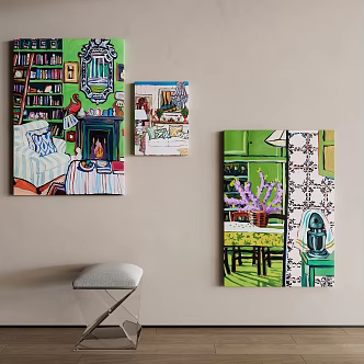 French decorative painting 3d model
