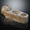 Textured Natural Garden Decorative Piece With Irregular Shape And Hollow Sections For Small Plants