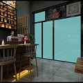 Japanese Restaurant Interior Design With Modern Wooden Tables Green Plants And Open Dining Area