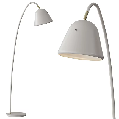 Modern Arc Floor Lamp With White Shade And Metal Stand For Home Decor 3d model