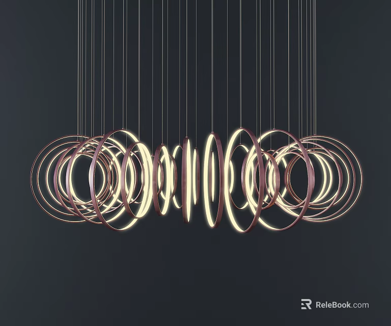 Modern Inflatable Multiple Ring Decorations With Illuminated LED Lights For Events 3d model 