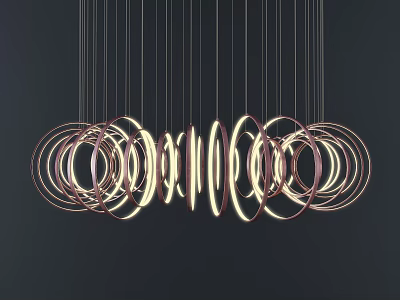 Modern Inflatable Multiple Ring Decorations With Illuminated LED Lights For Events 3d model